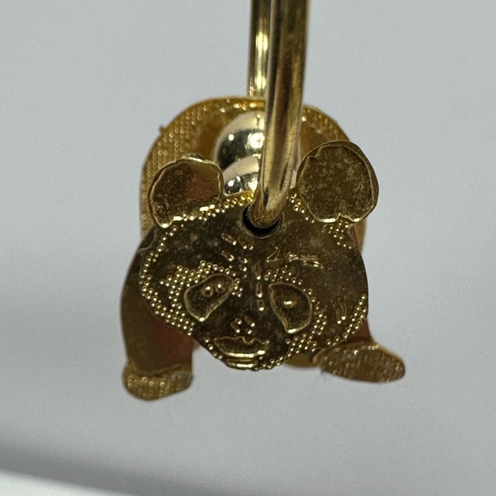 Vintage Dangle Bear Hoop Earrings 2 Pairs